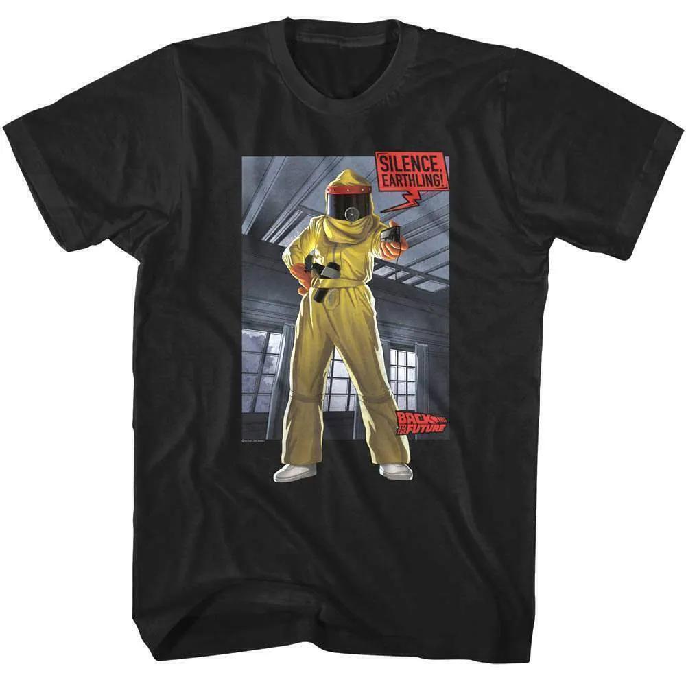 Back Future Silence Earthling Retro Sci Fi Graphic T-Shirt